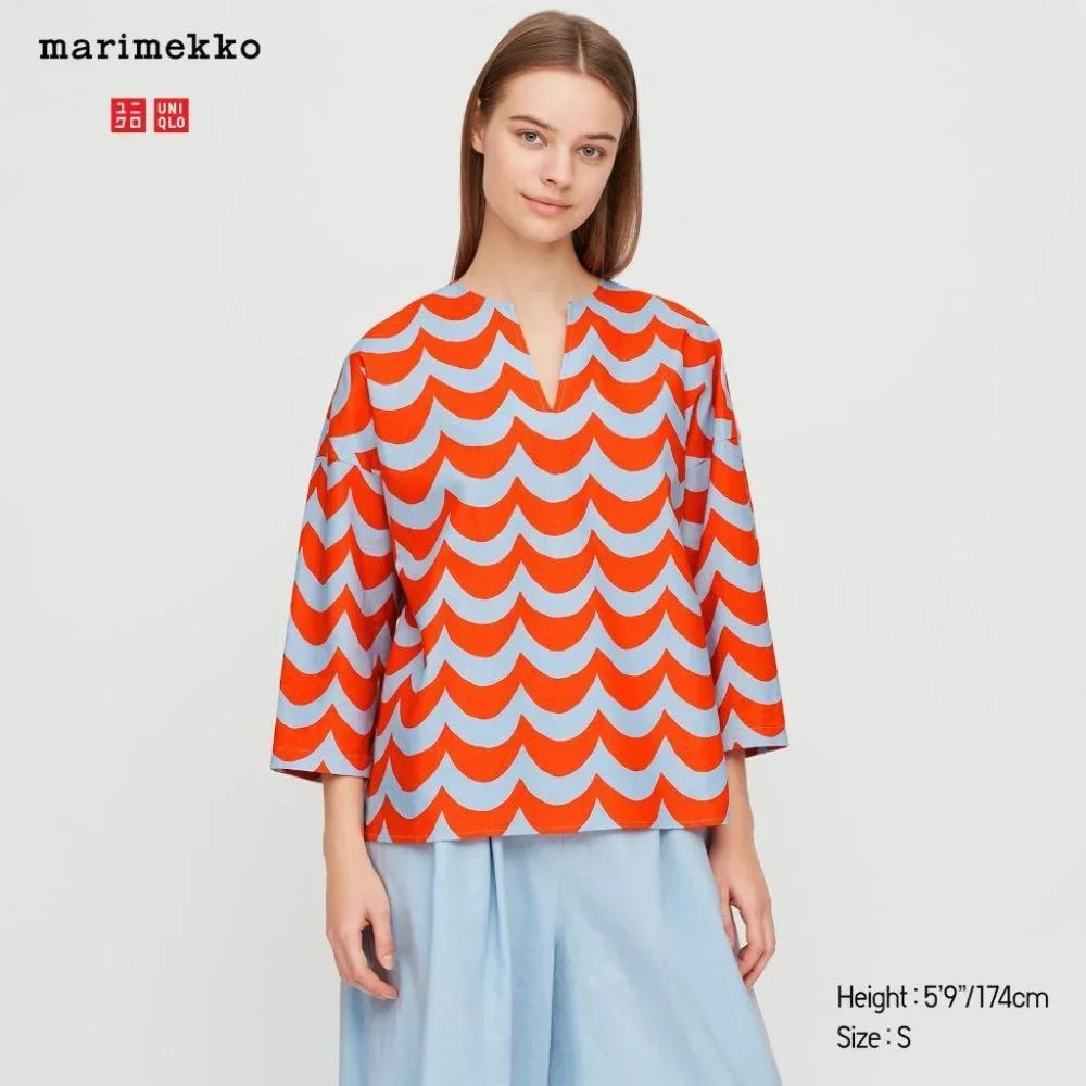 UNIQLO - MARIMEKKO - 3/4 Sleeve Tunic - 09 Black - Picture 6 of 6